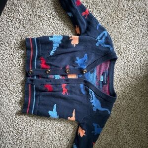 Andy & Evan Navy Dinosaur Cardigan Set